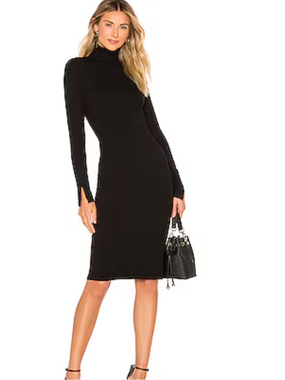 Lovers + Friends Black Vik Long-Sleeve Turtleneck Dress NWT
